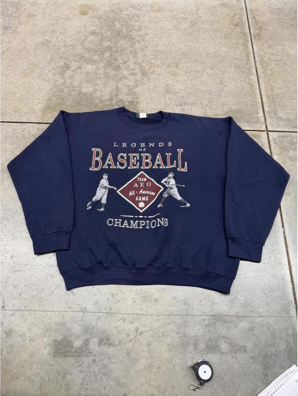 vintage legends of baseball champions navy made in usa crewneck size xl